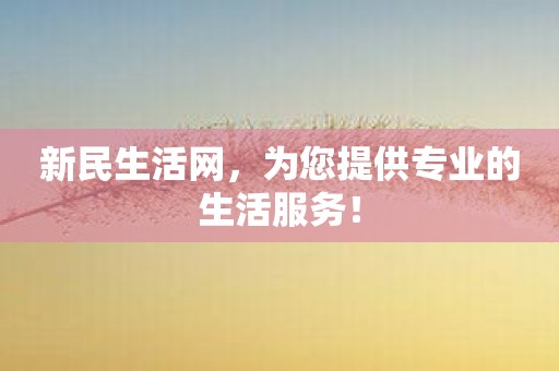 新民生活网，为您提供专业的生活服务！