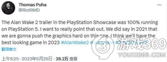 《心灵杀手2》预告片100%截取自PS5主机，Redemy工作室宣传总监证实