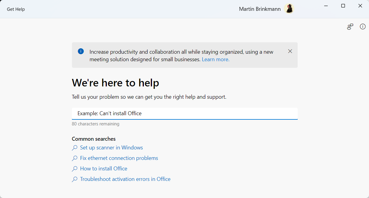 当用户尝试在 Windows 10 上“获取帮助”时，微软现在会显示 Teams 广告