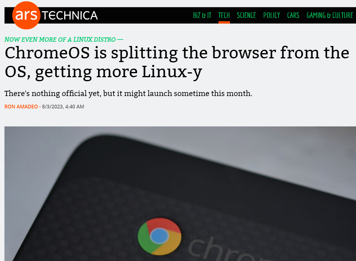 ChromeOS 将浏览器和操作系统拆分独立