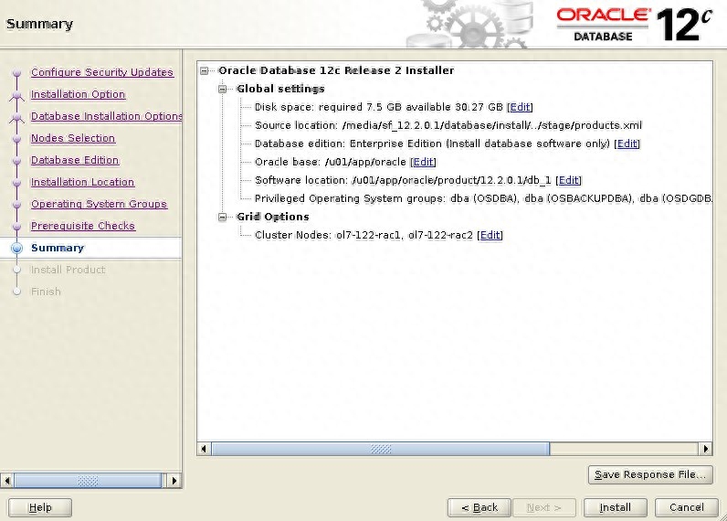 Oracle 12c Release 2 RAC 安装 Oracle Linux 7