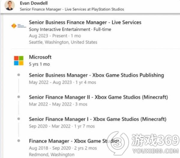 前Xbox游戏工作室经理加盟索尼互娱，将负责在线服务型游戏项目