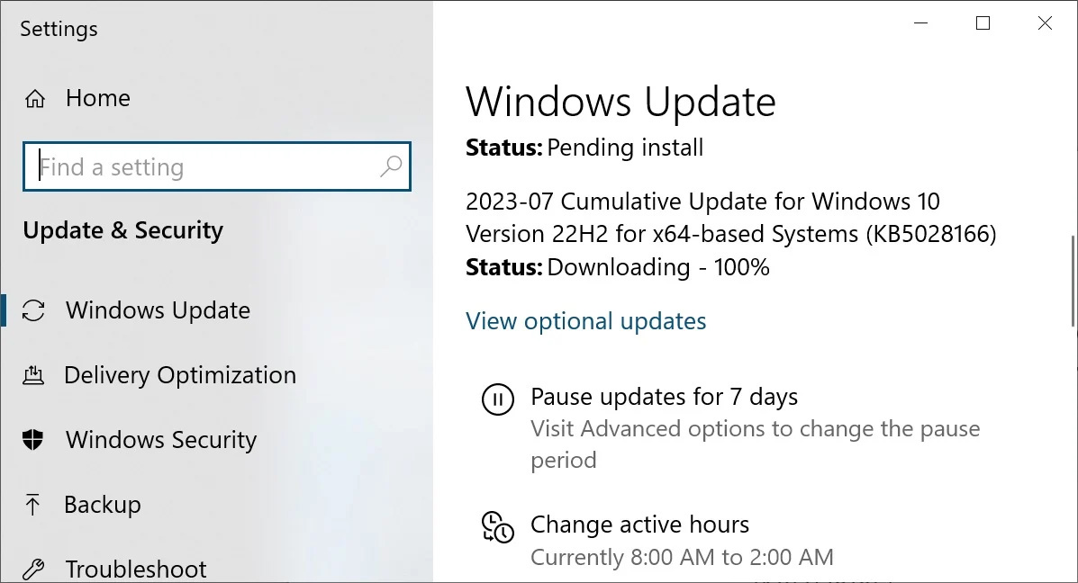 微软发布 KB5028166 累积更新，Windows 10 版本号升至 1904x.3208