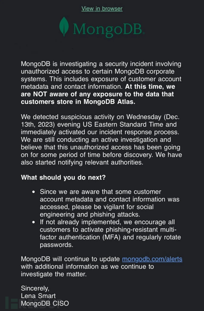 MongoDB 遭遇网络攻击，大量用户数据信息泄露