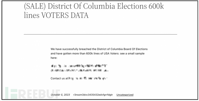 美国华盛顿特区选民数据被盗，背后真相浮出水面！