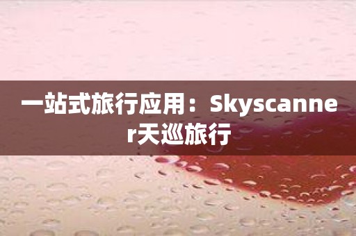 一站式旅行应用：Skyscanner天巡旅行