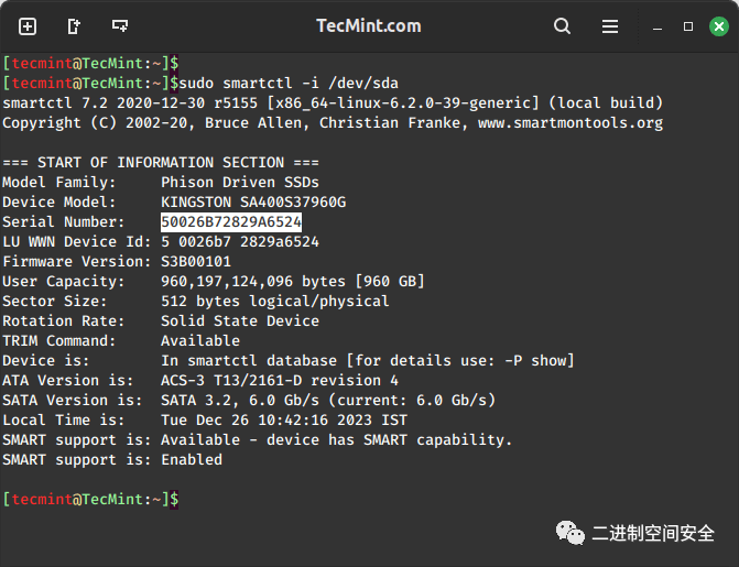 在Linux中查找硬盘序列号的八种姿势