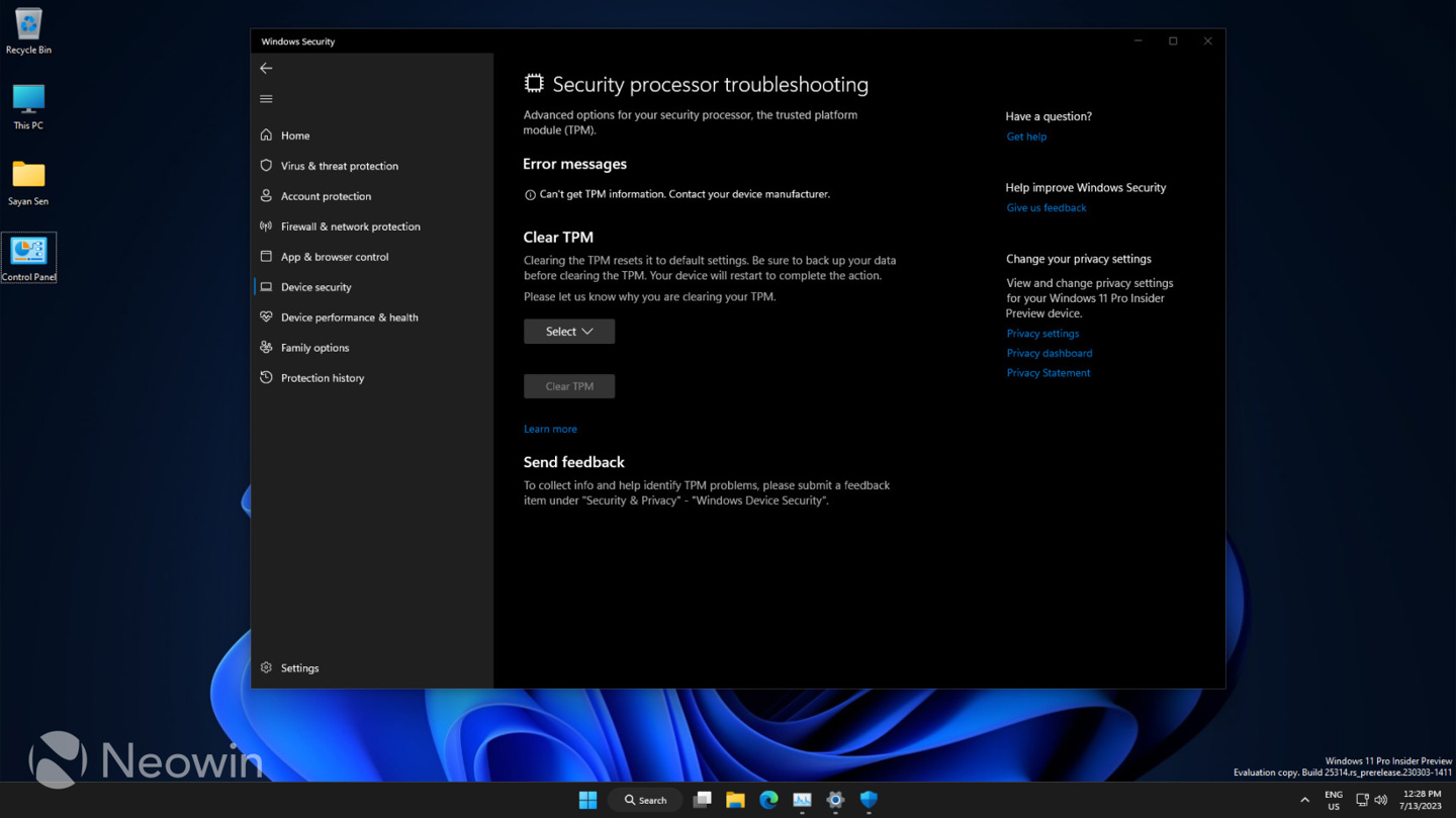 微软正为 Windows 11 开发新的“TPM 故障排除器”