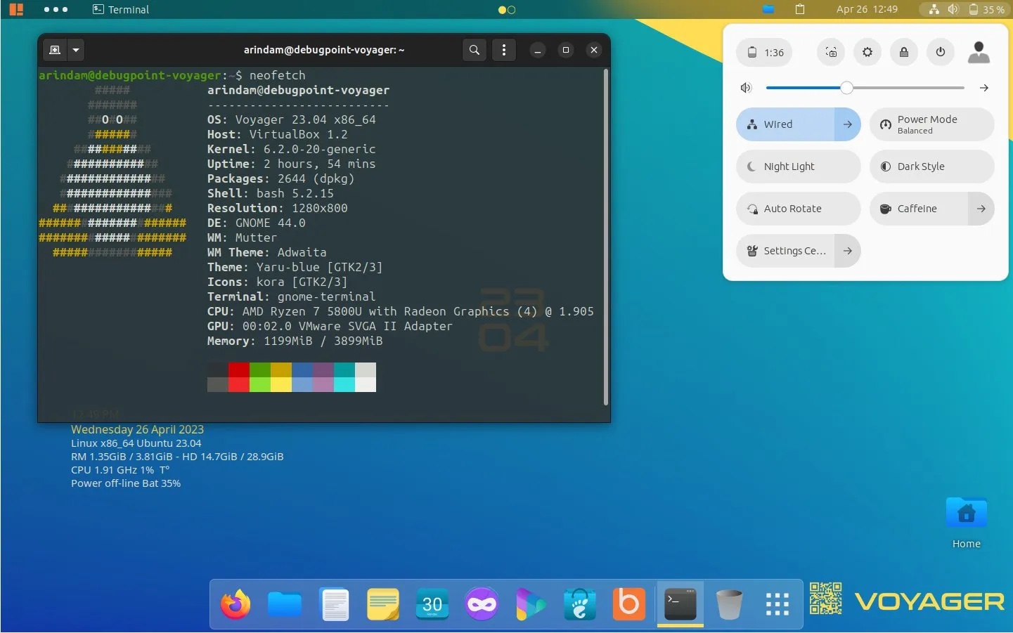 Voyager Linux 23.04：具有华丽外观且无 Snap 的 Ubuntu 体验