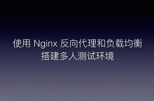 利用Nginx反向代理与负载均衡搭建多人测试环境详解