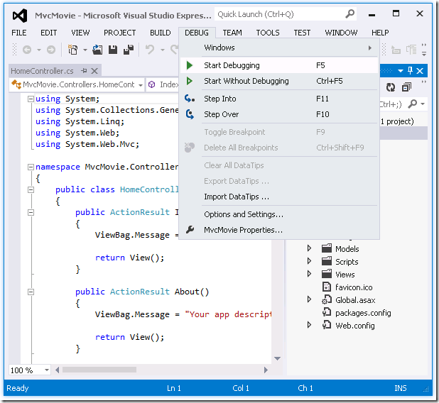 ASP.NET MVC4入门教程（一）：入门介绍