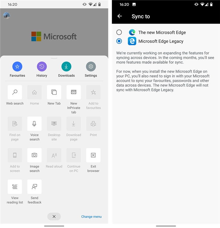 微软Edge Beta Android版更新已启用新图标设计