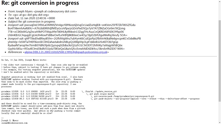 2020年，GCC项目代码终于从SVN完全切换至Git
