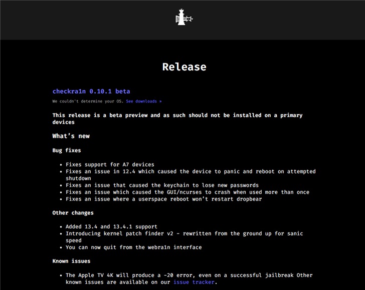 苹果越狱工具checkra1n获0.10.1 beta更新：支持iOS 13.4.1