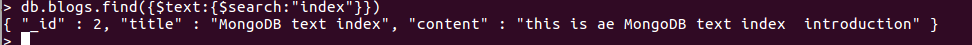 MongoDB学习之Text Search文本搜索功能