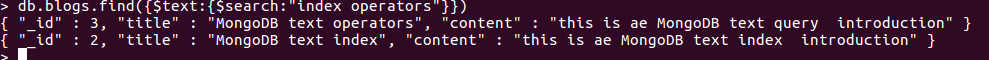 MongoDB学习之Text Search文本搜索功能