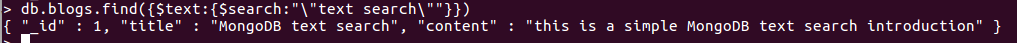 MongoDB学习之Text Search文本搜索功能