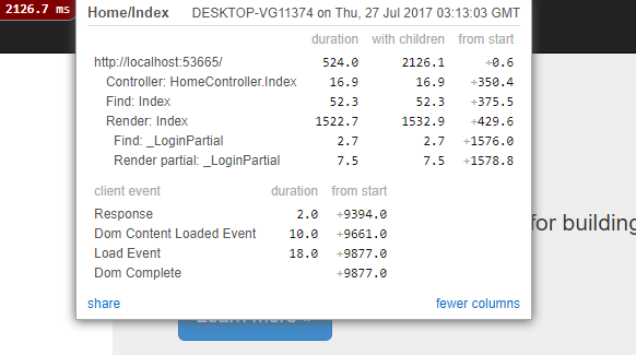 ASP.NET MVC5使用MiniProfiler监控MVC性能