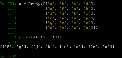 Python中二维列表如何获取子区域元素的组成