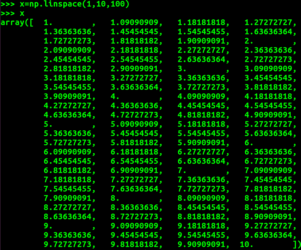 浅谈numpy中linspace的用法 (等差数列创建函数)