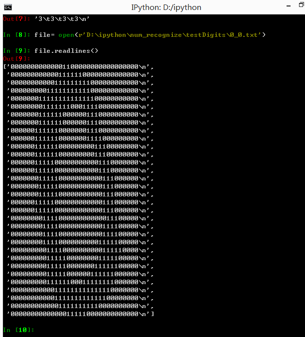 机器学习python实战之手写数字识别