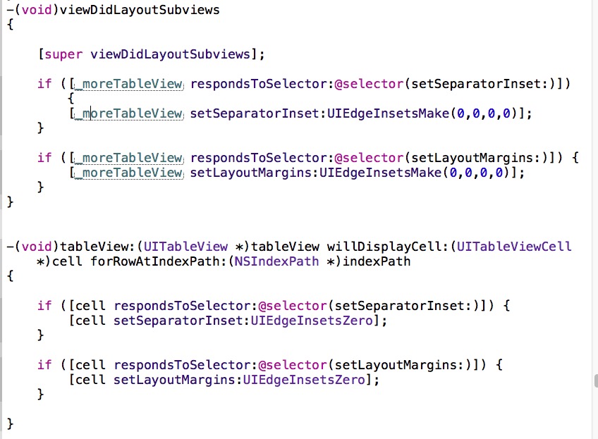 iOS程序开发中设置UITableView的全屏分隔线的方法(不画线)