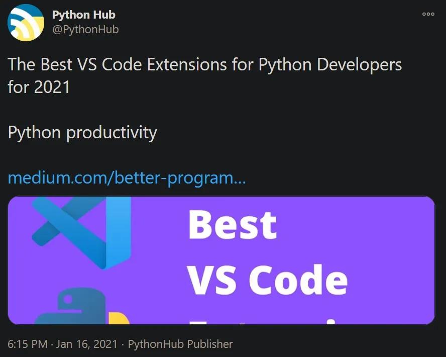 2021了，Python开发者不容错过7个VS Code扩展