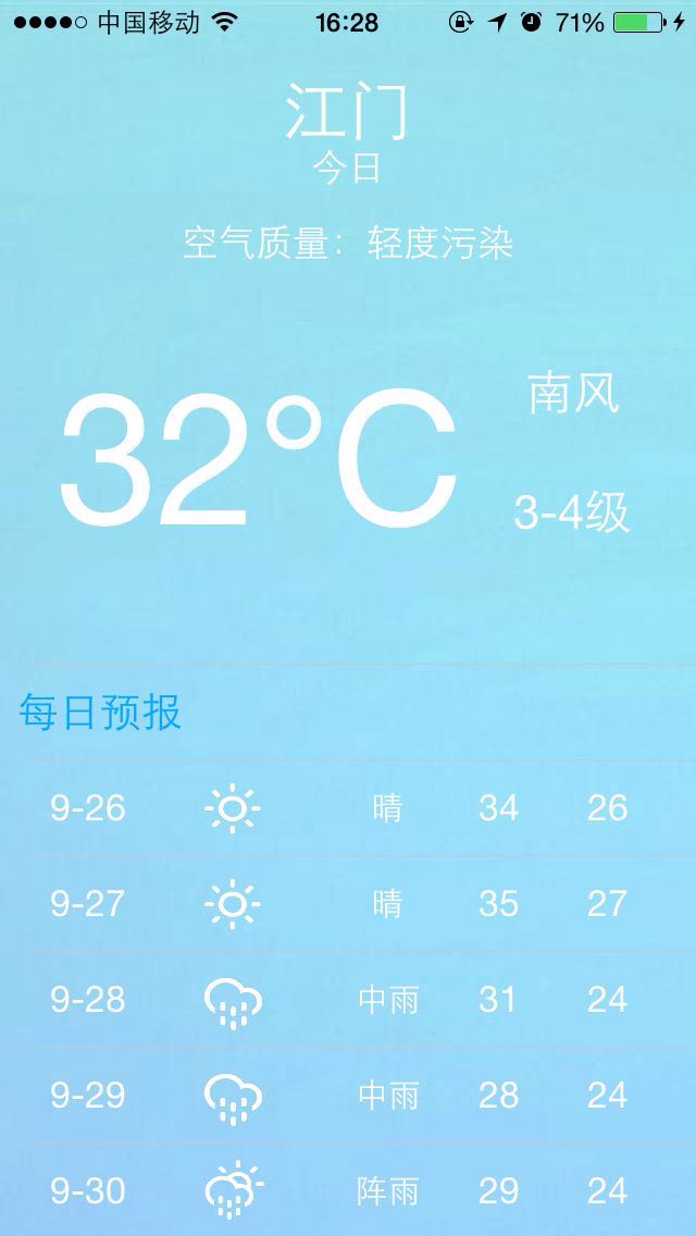 iOS毕业设计之天气预报App