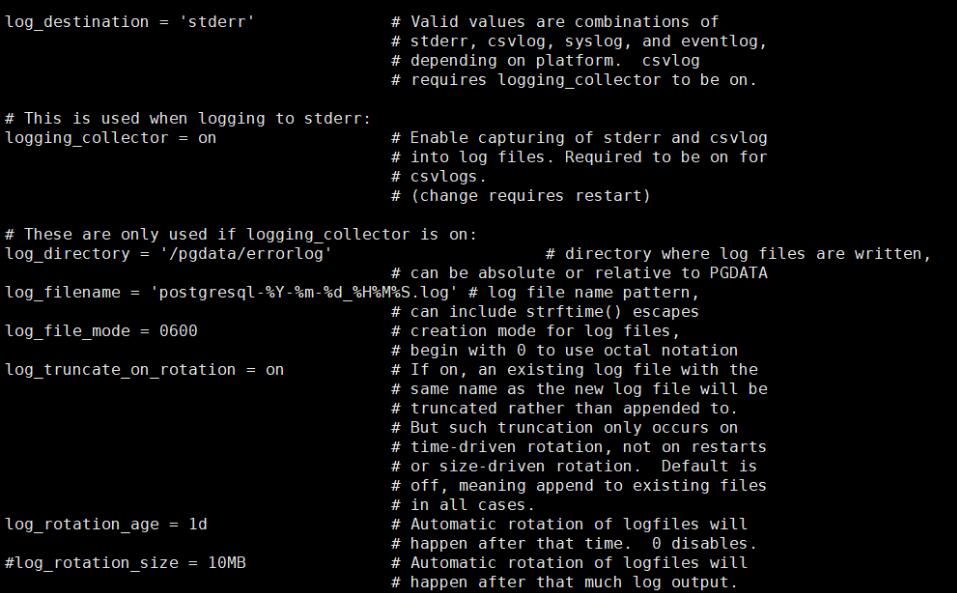 解决PostgreSQL日志信息占用磁盘过大的问题