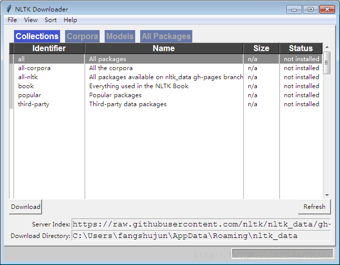 NLTK 3.2.4 环境搭建教程