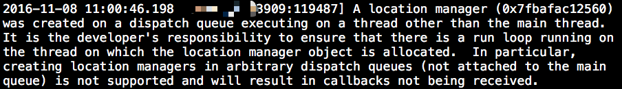 iOS中定位(location manager )出现log日志的解决办法