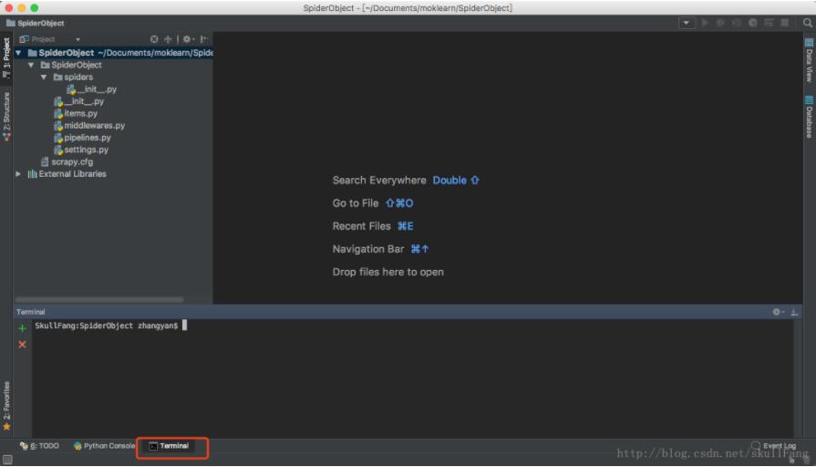 Pycharm+Scrapy安装并且初始化项目的方法