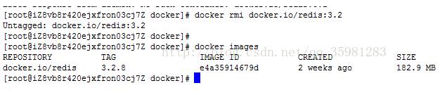 在docker下删除两个id相同的镜像的操作