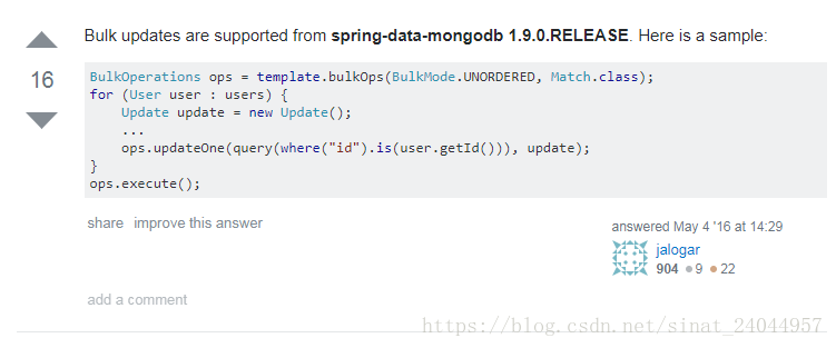 Spring Data MongoDB 数据库批量操作的方法