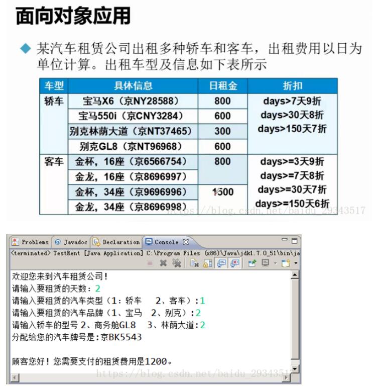 java实现汽车租赁系统