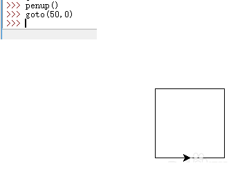 python turtle库画一个方格和圆实例