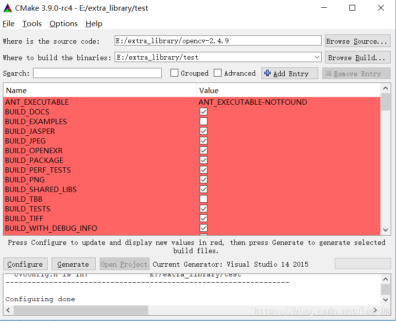 win10环境下C++ vs2015编译opencv249的教程