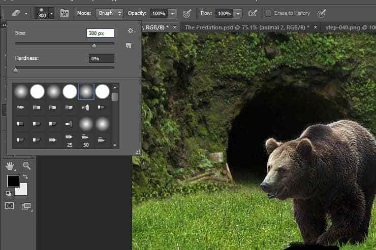 在 Photoshop 中创建饥饿的熊合成，VV云课堂教程