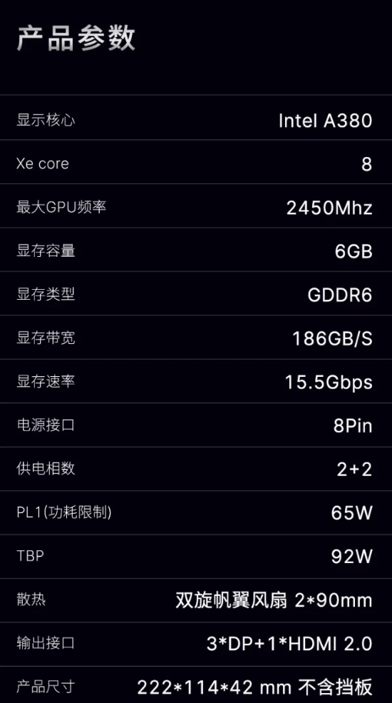 蓝戟英特尔锐炫6G显存白色版显卡开售：849元