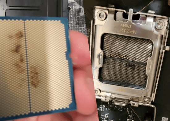 最强游戏CPU 9800X3D全球首烧！连主板都烧坏了